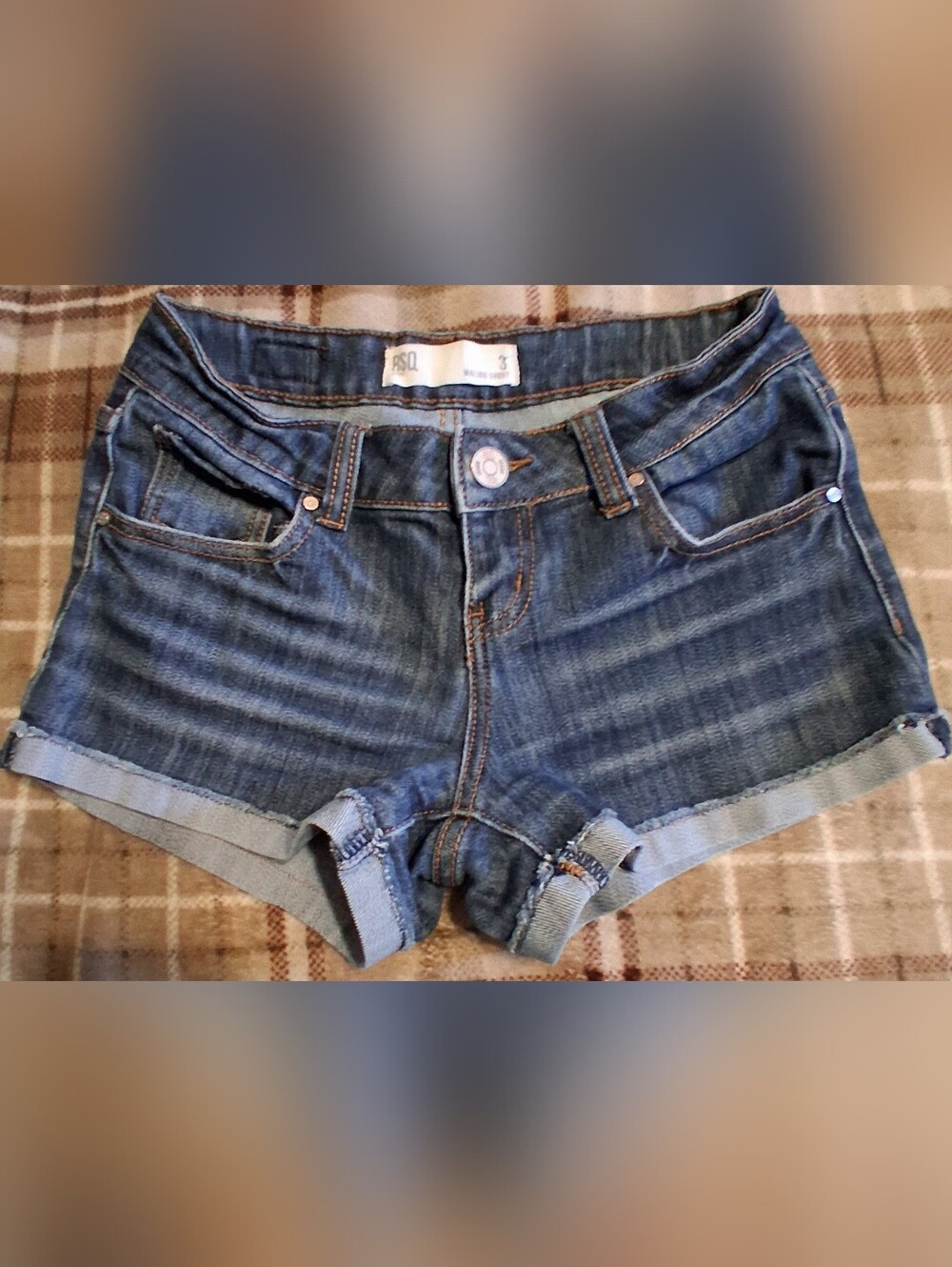 RSQ Denim Short - Dark Blue Wash with Contrast Stitching
